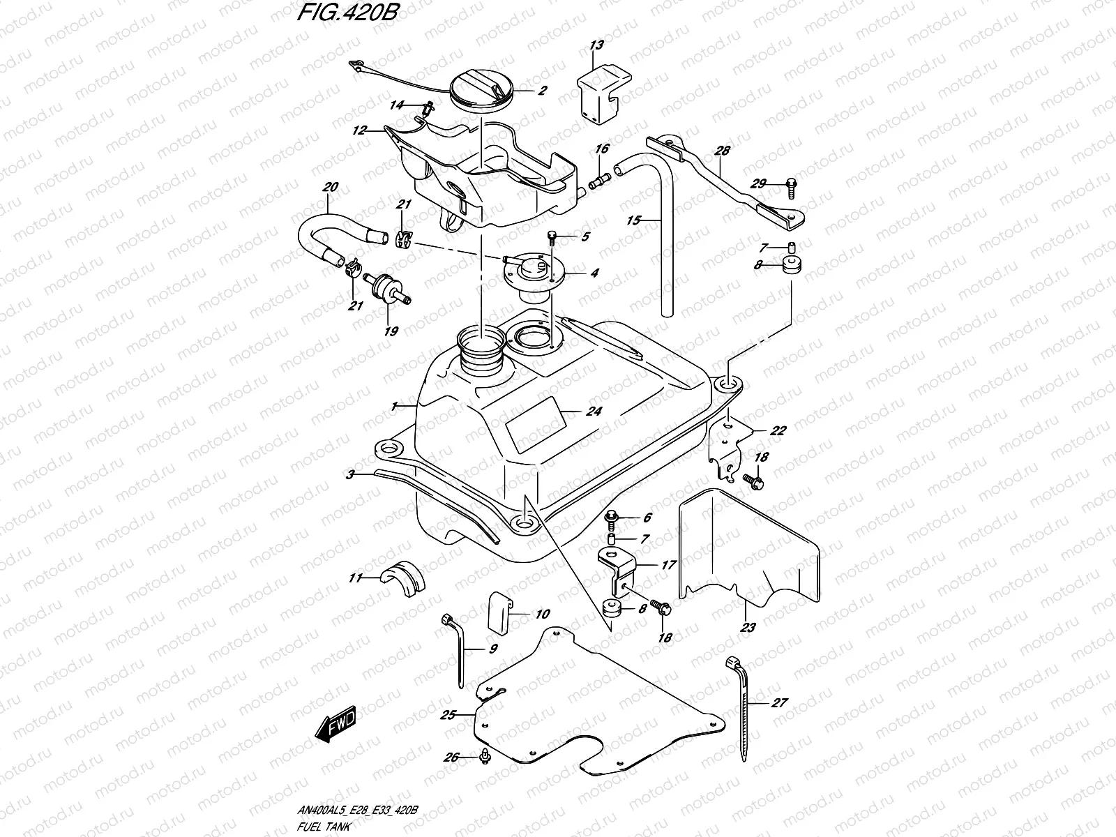 420B - FUEL TANK (AN400ZAL5 E28)