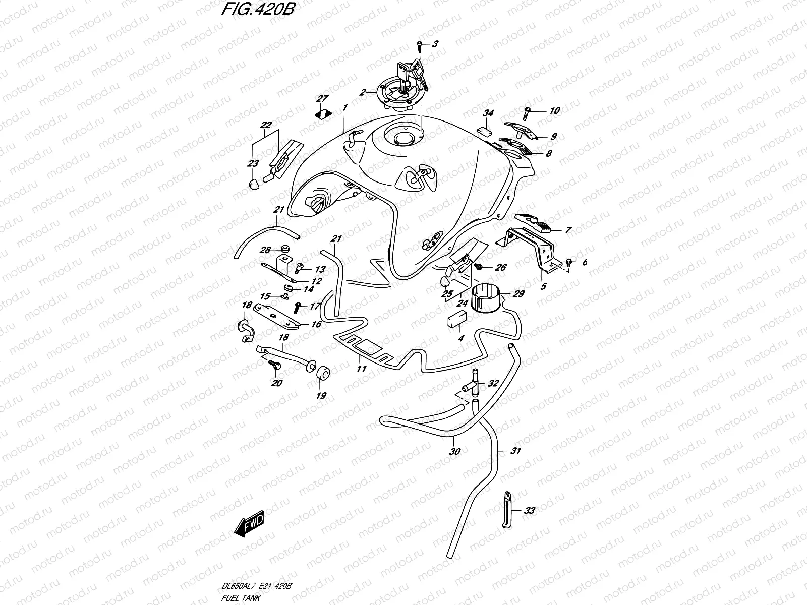 420B - FUEL TANK (DL650AL7 E21) (FOR YVB,YWW)