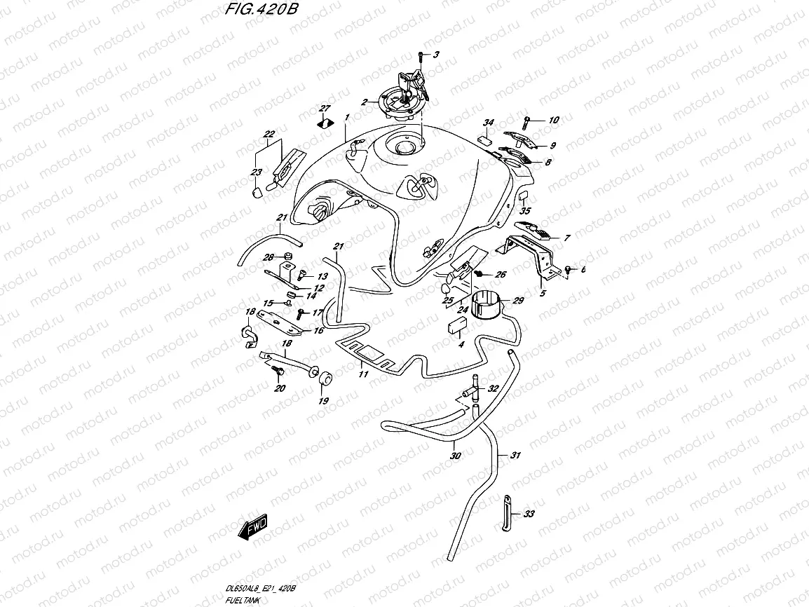 420B - FUEL TANK (DL650AUE) (FOR YVB,YWW)