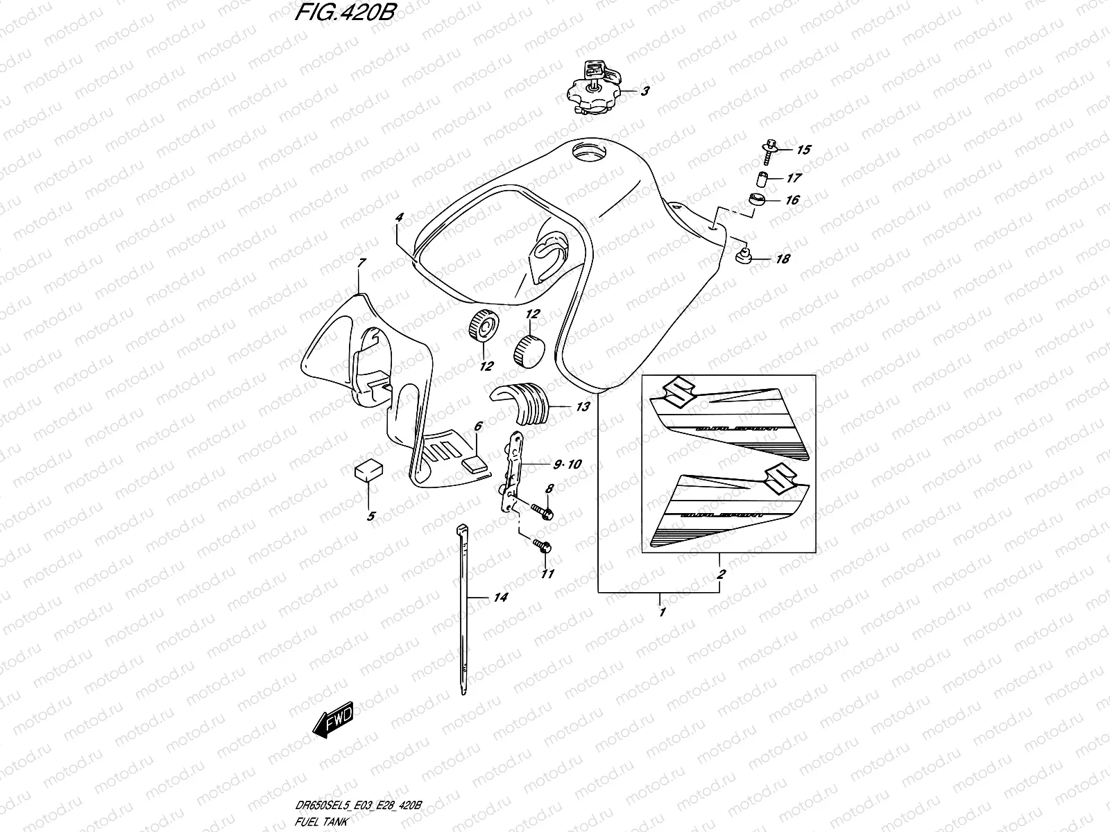 420B - FUEL TANK (DR650SEL5 E28)