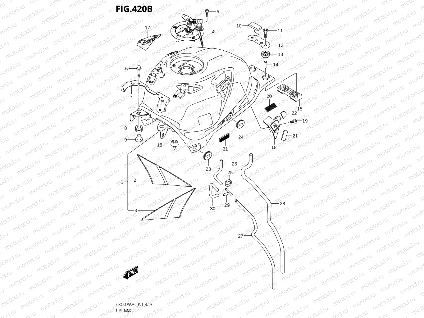 420B - FUEL TANK (GSX-S125XA)