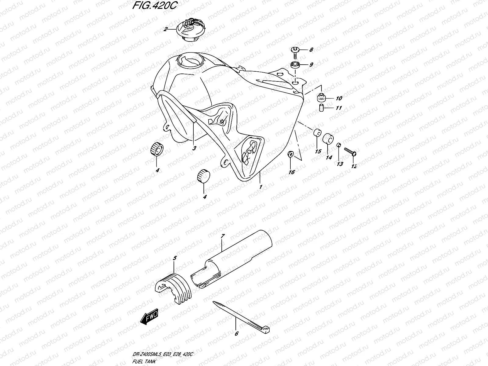 420C - FUEL TANK (DR-Z400SML5 E33)