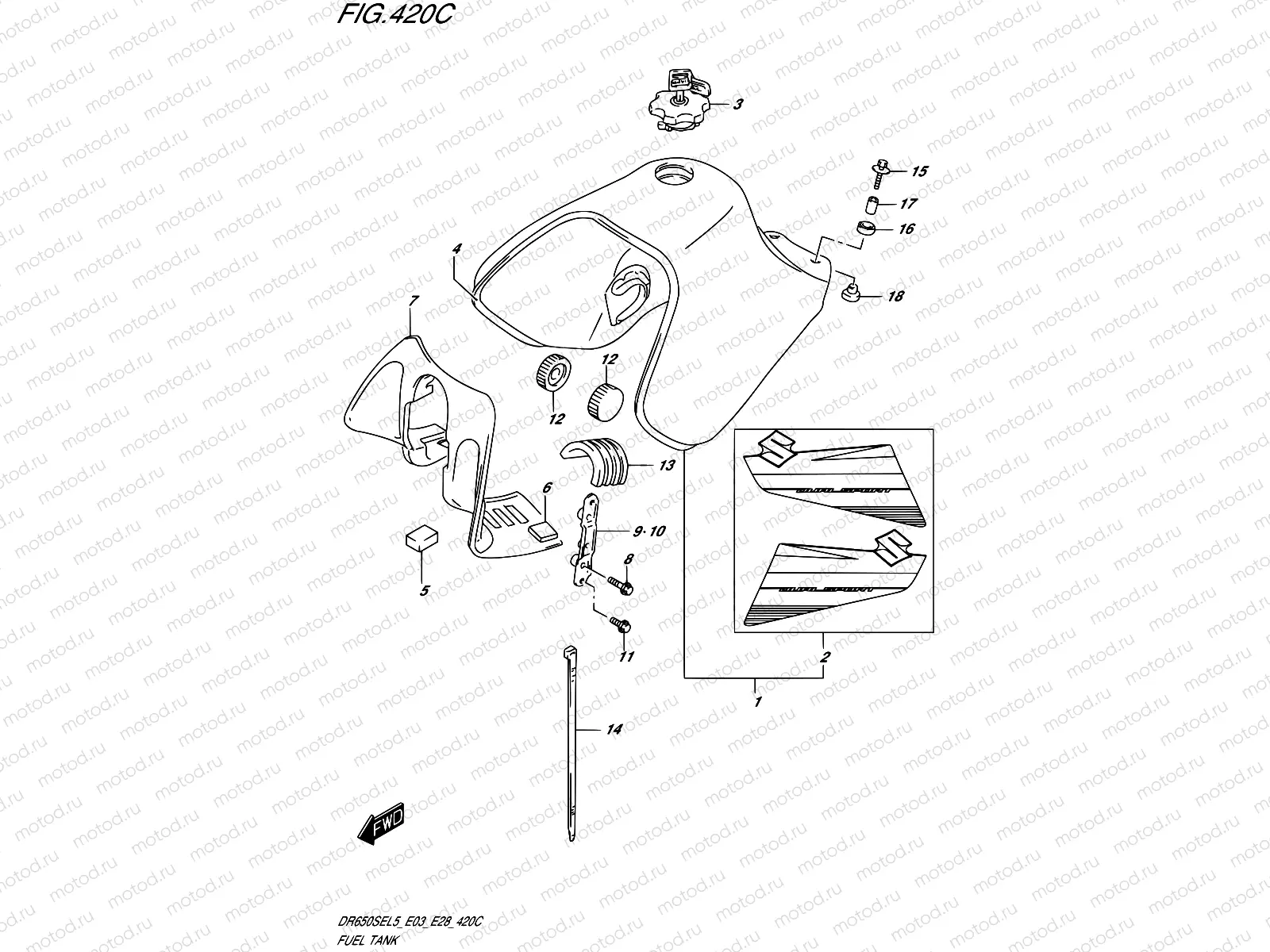 420C - FUEL TANK (DR650SEL5 E33)