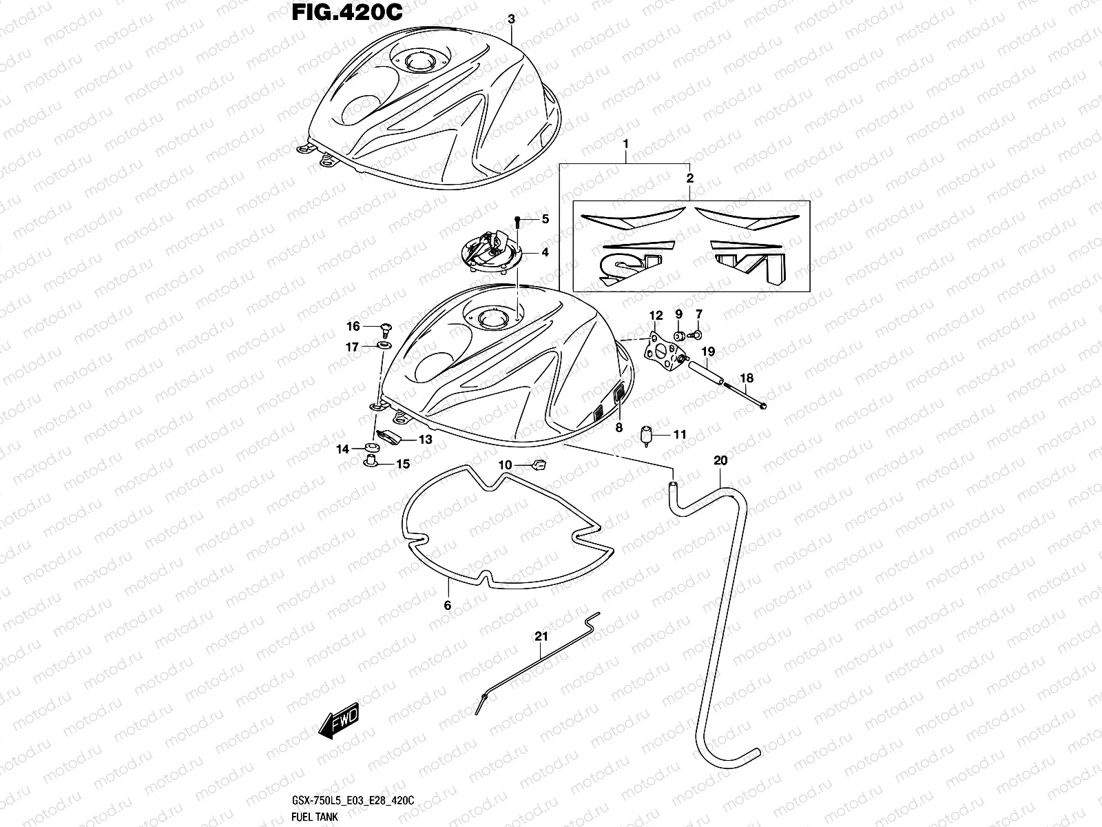 420C - FUEL TANK (GSX-R750L5 E33)
