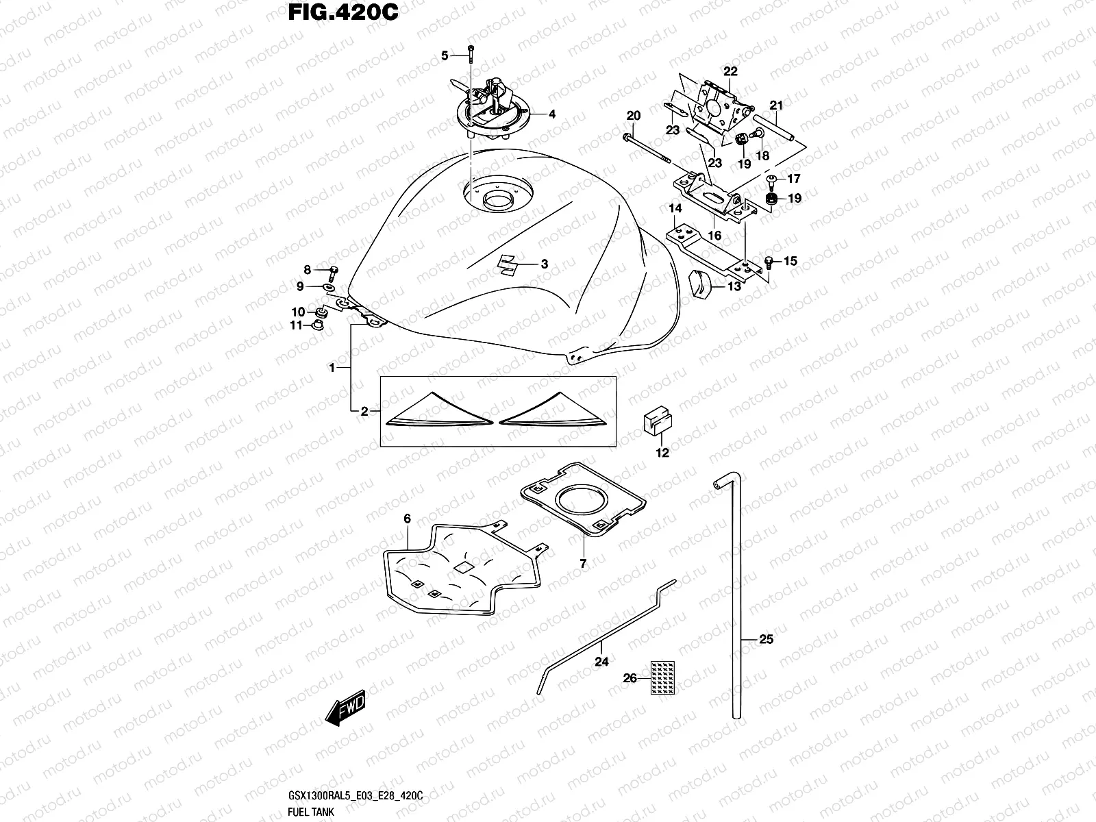 420C - FUEL TANK (GSX1300RAL5 E33)