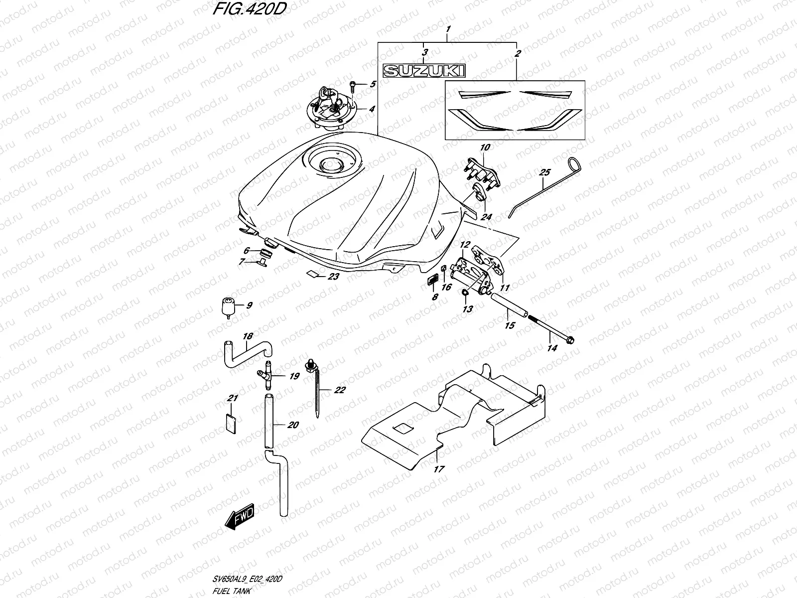 420D - FUEL TANK (SV650AL9 E19) (FOR AGT)