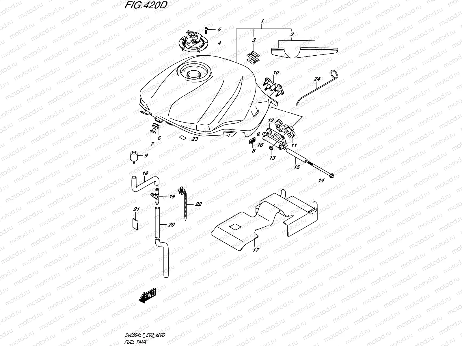 420D - FUEL TANK (YSF,YVZ,YWW)  (SV650AL7 E19)