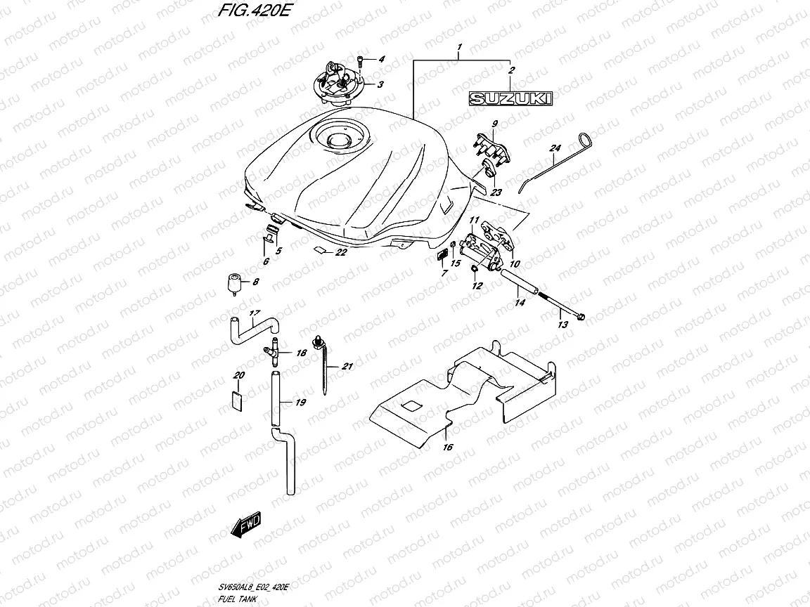 420E - FUEL TANK (SV650AUL8 E02) (FOR YVB,YKV)