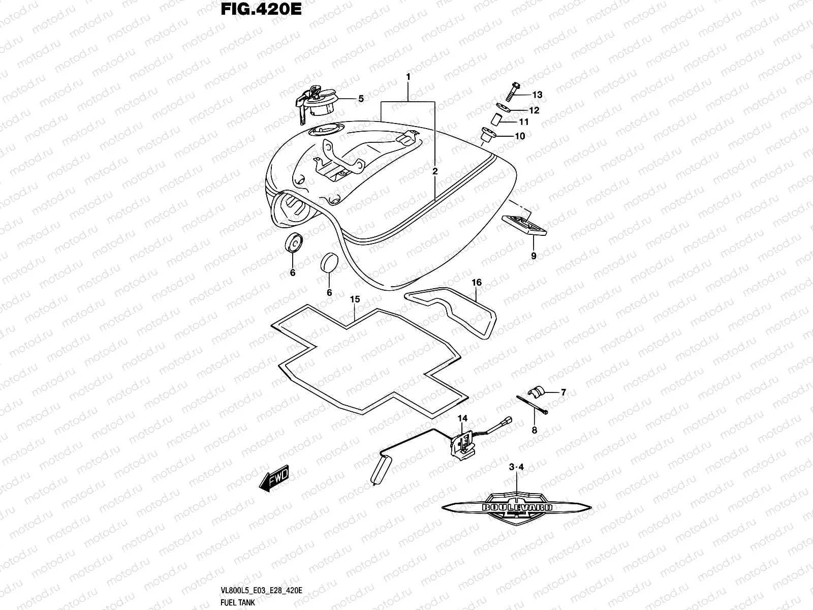 420E - FUEL TANK (VL800TL5 E33)