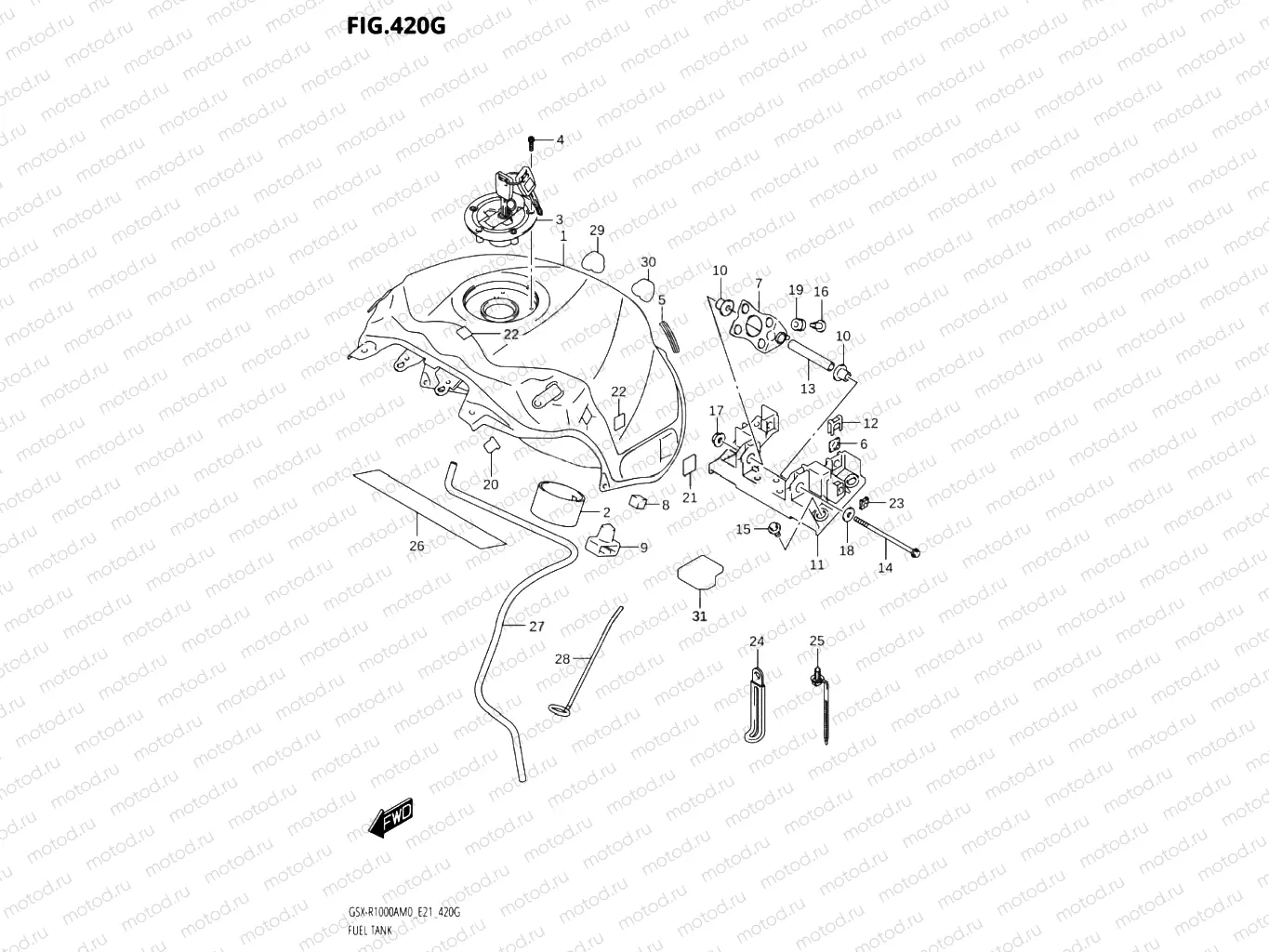 420G - FUEL TANK (GSX-R1000A)