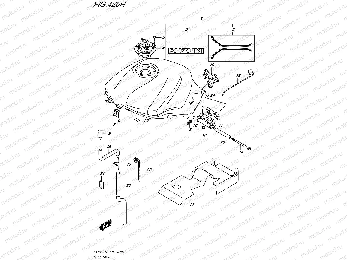 420H - FUEL TANK (SV650AUL8 E19) (FOR AGQ)