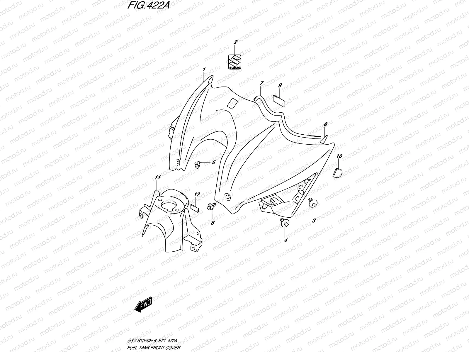 422A - FUEL TANK FRONT COVER