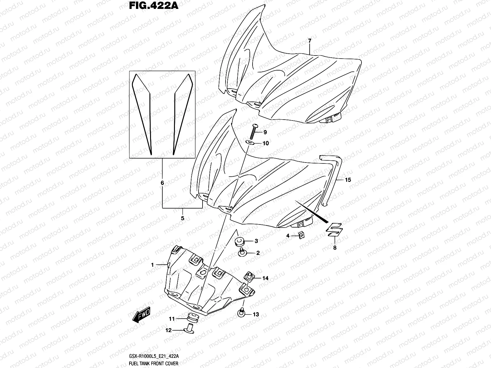 422A - FUEL TANK FRONT COVER