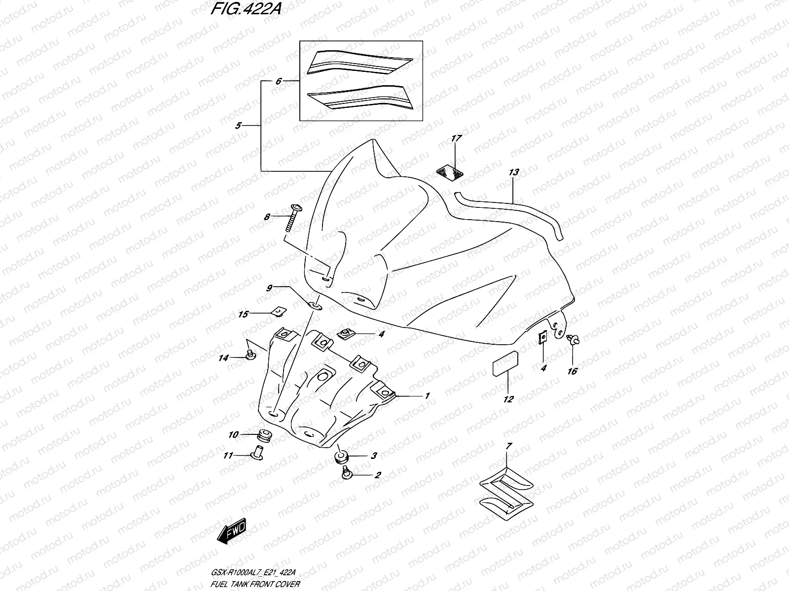 422A - FUEL TANK FRONT COVER (YSF)