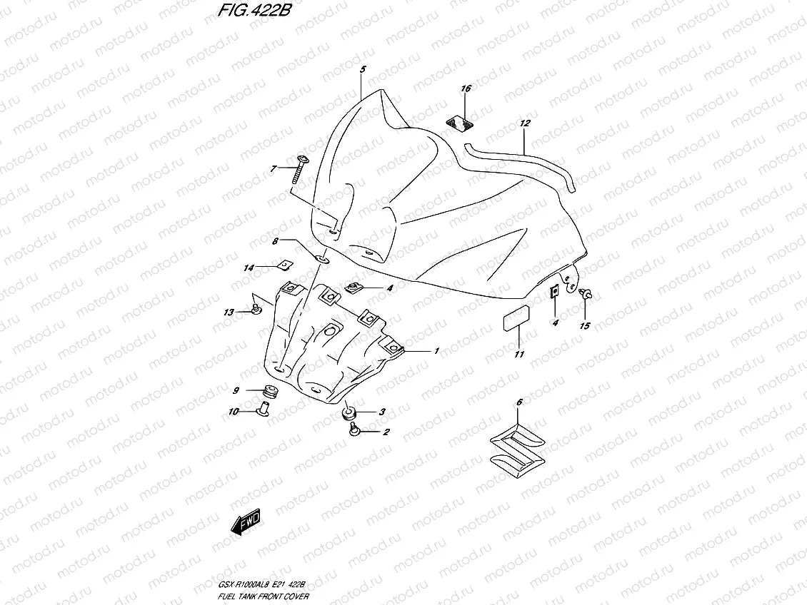 422B - FUEL TANK FRONT COVER (GSX-R1000AL8 E21) (FOR YKV)