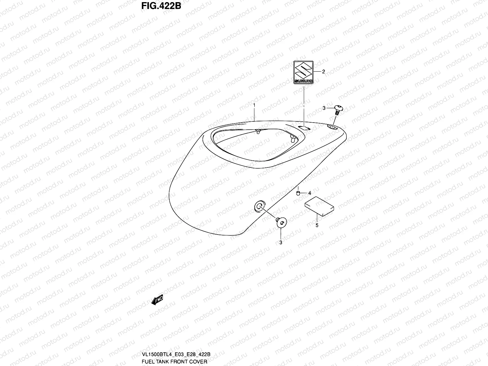 422B - FUEL TANK FRONT COVER (VL1500BTL4 E28)