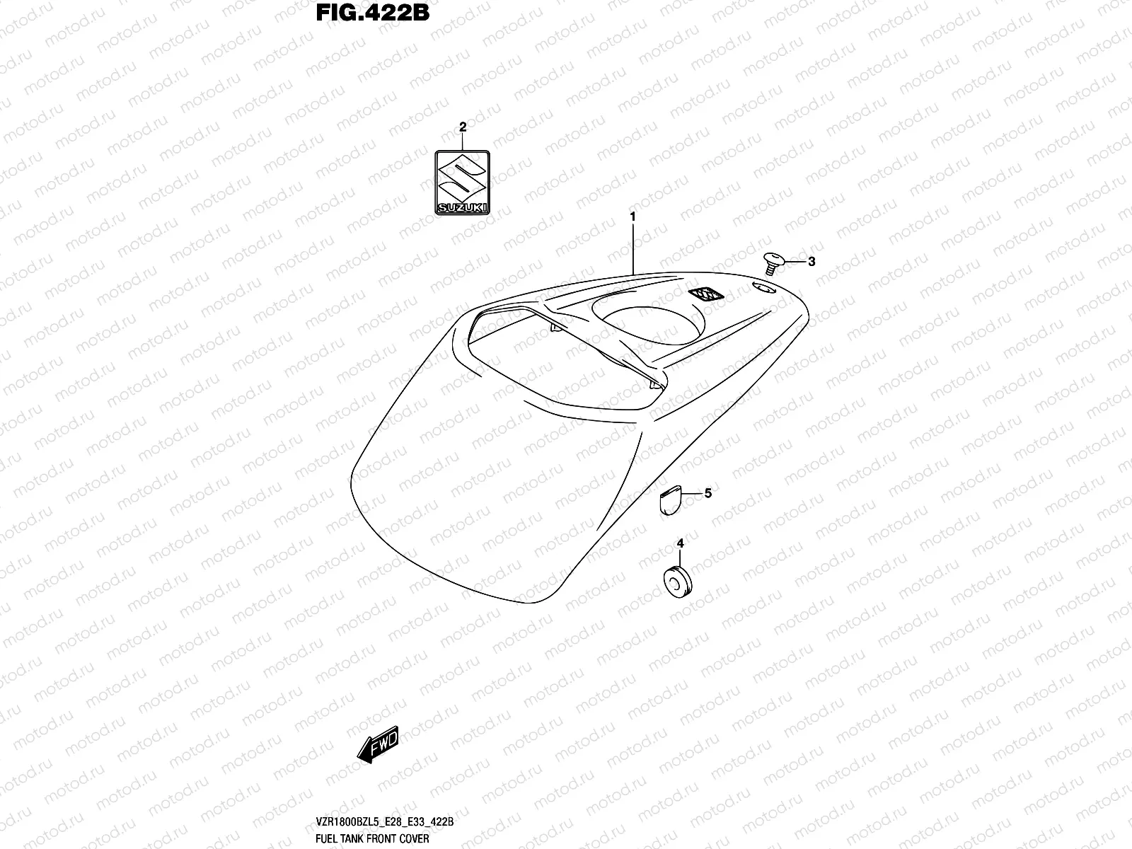 422B - FUEL TANK FRONT COVER (VZR1800BZL5 E33)