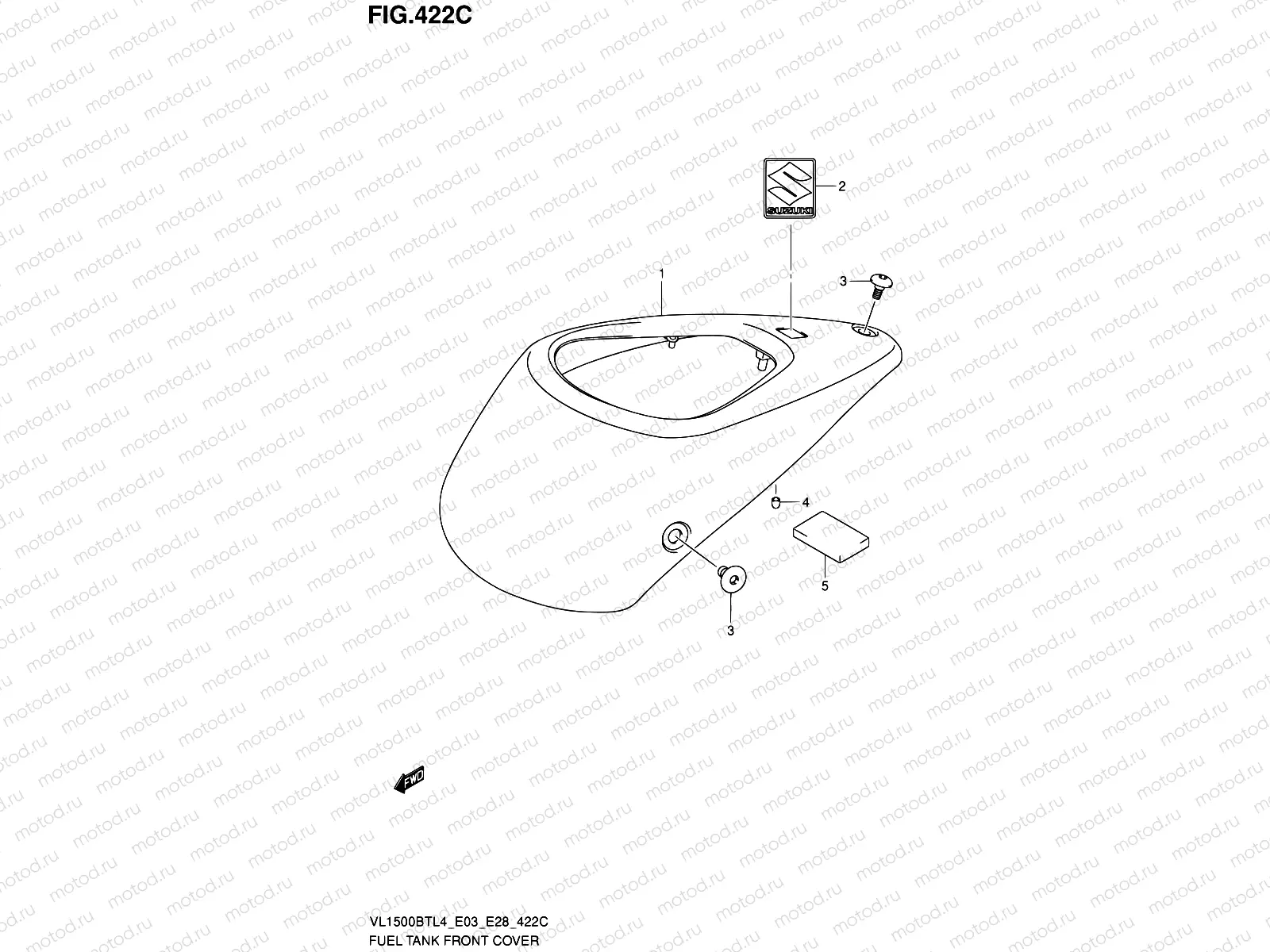 422C - FUEL TANK FRONT COVER(VL1500BTL4 E33)