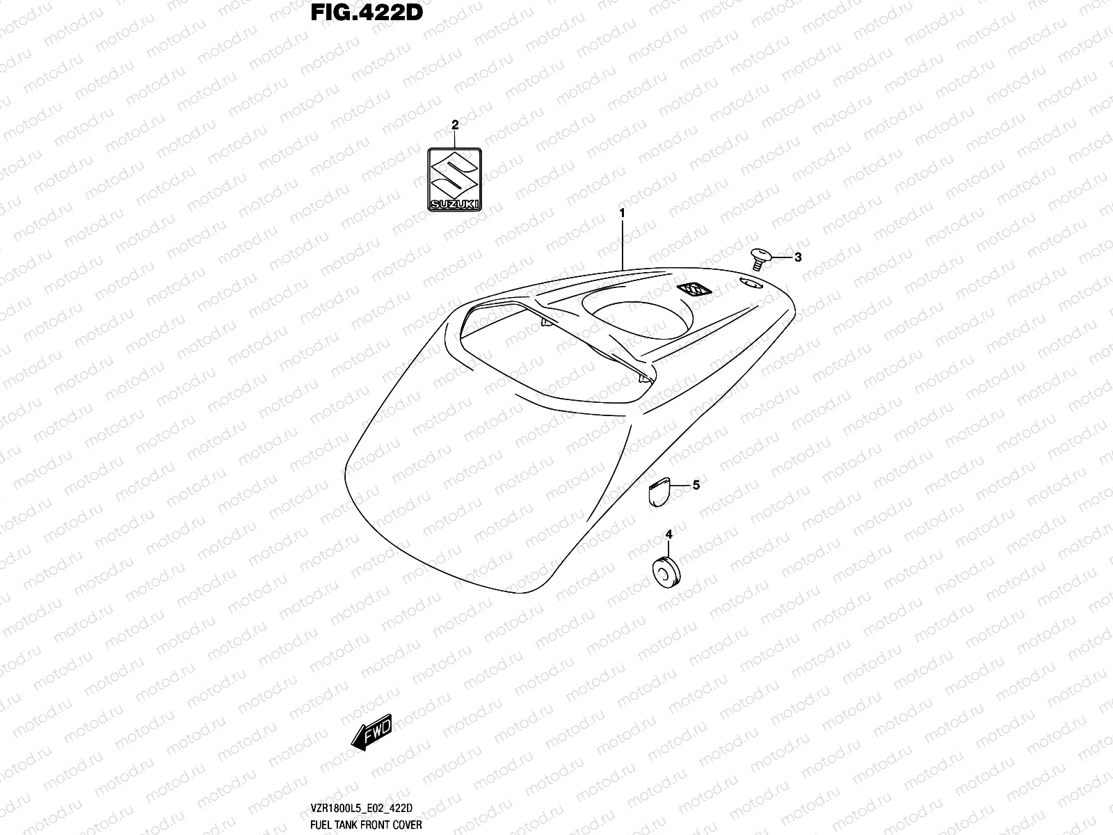 422D - FUEL TANK FRONT COVER (VZR1800BZL5 E02)