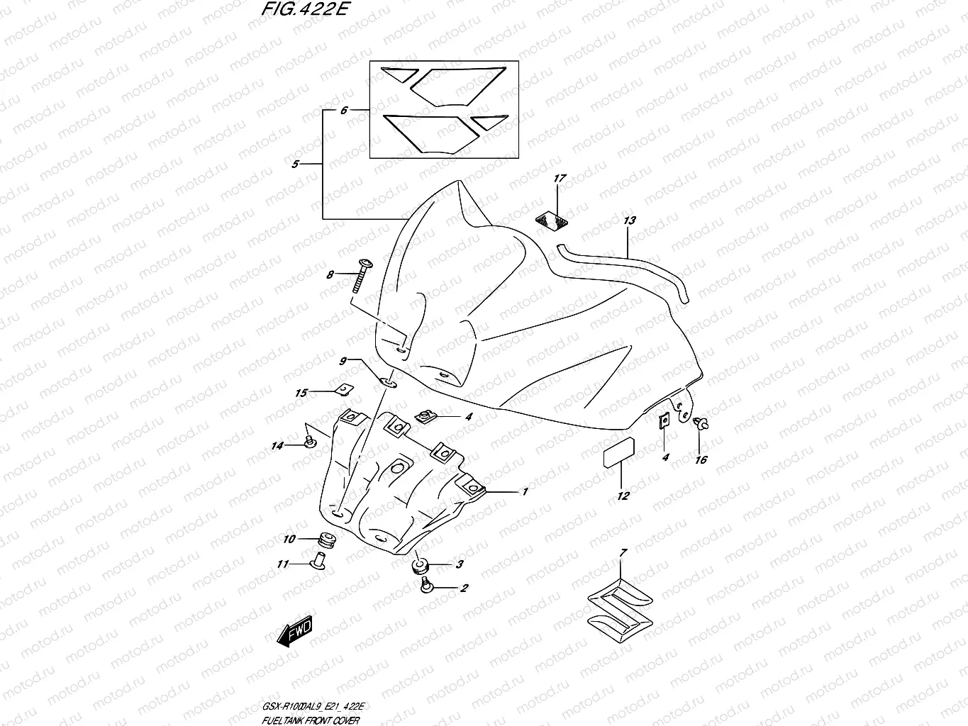 422E - FUEL TANK FRONT COVER