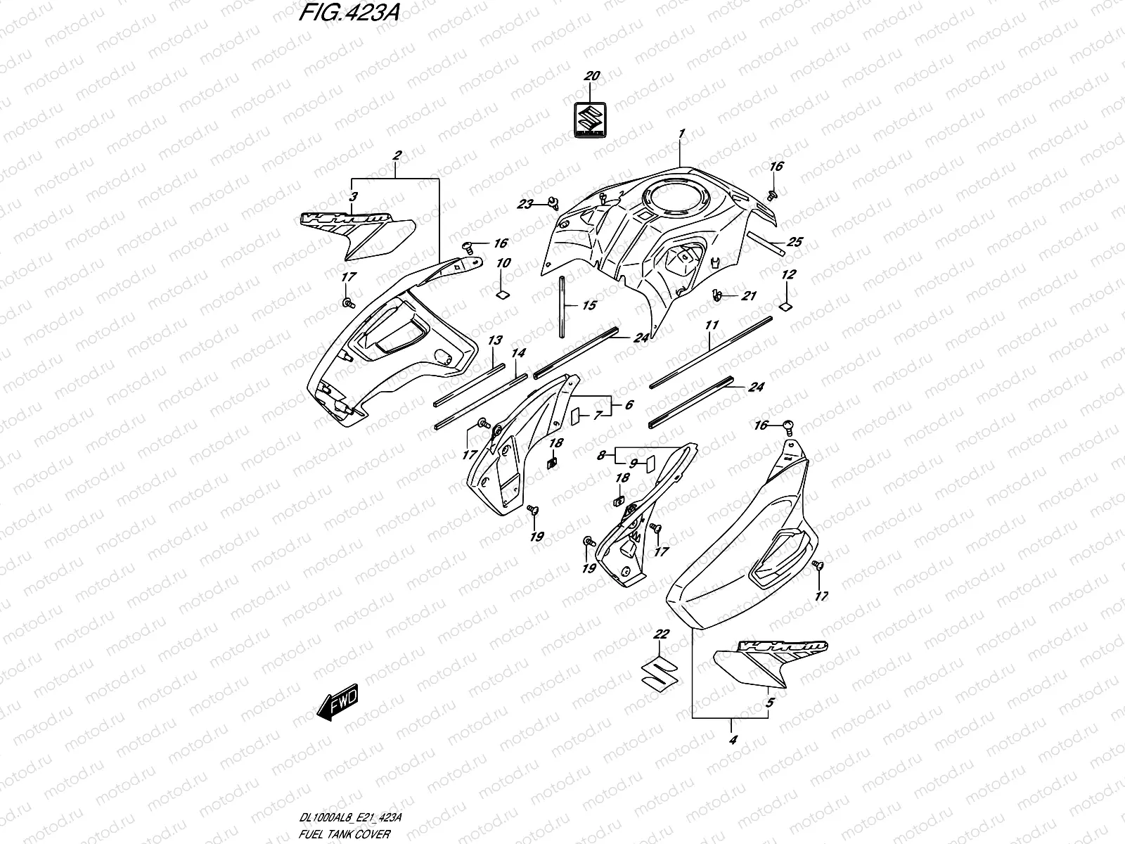 423A - FUEL TANK COVER (DL1000AL8 E21) (FOR YU1)