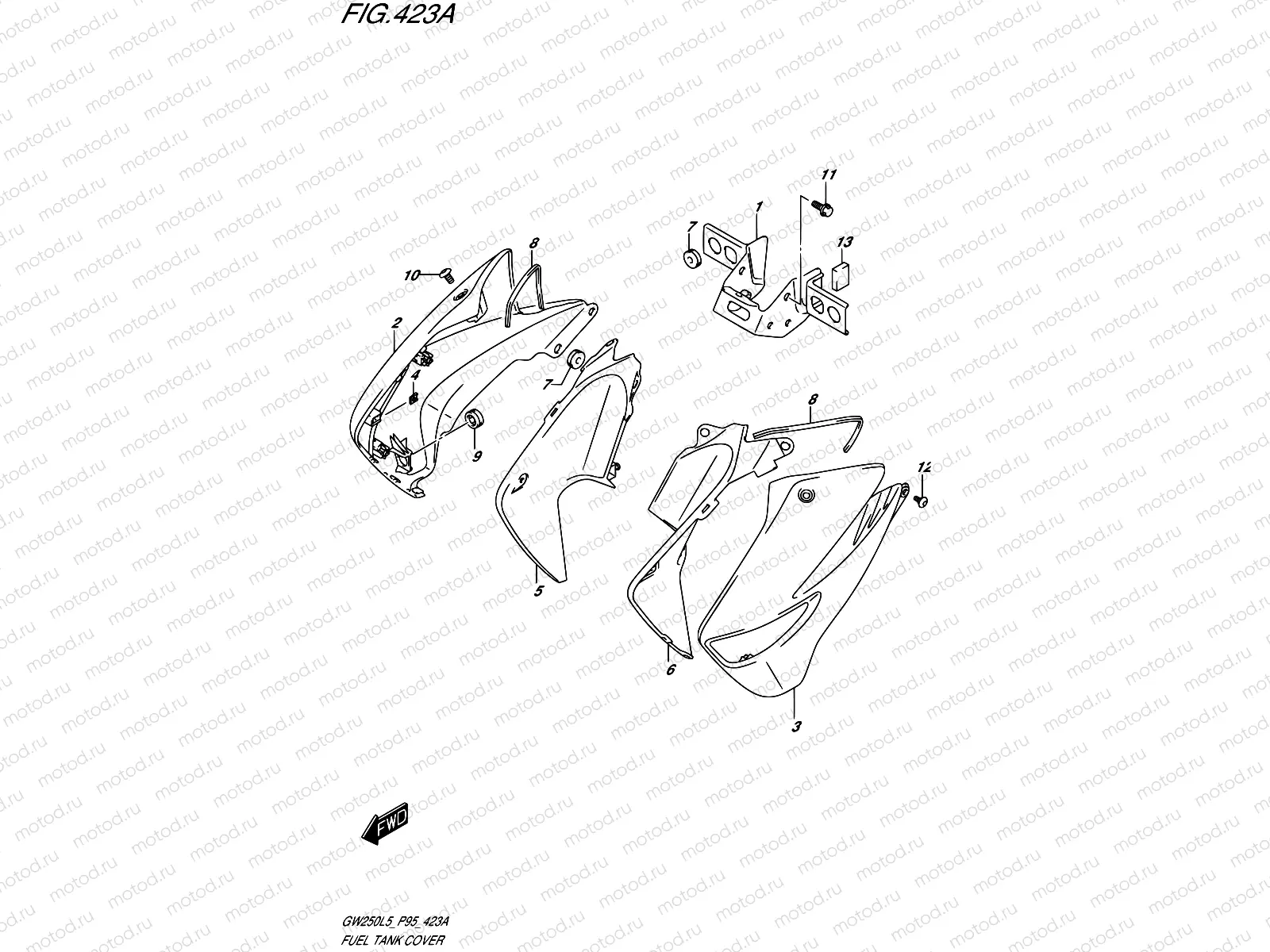 423A - FUEL TANK COVER (GW250L5 P95)