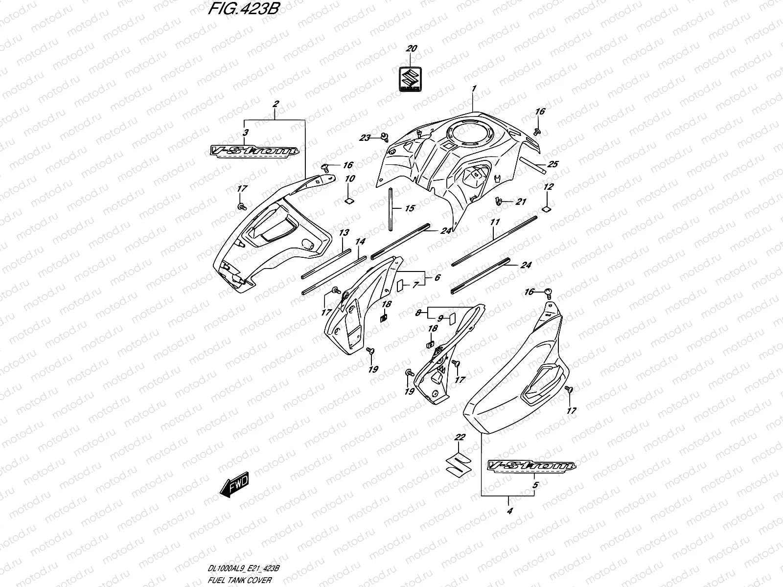 423B - FUEL TANK COVER (DL1000AL9 E21)