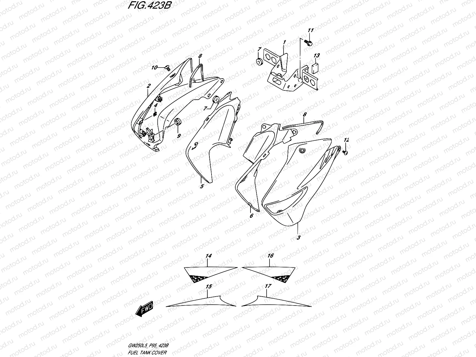 423B - FUEL TANK COVER (GW250ZL5 P95)