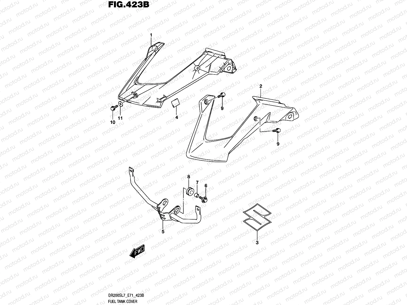 423B - FUEL TANK COVER (GY8)