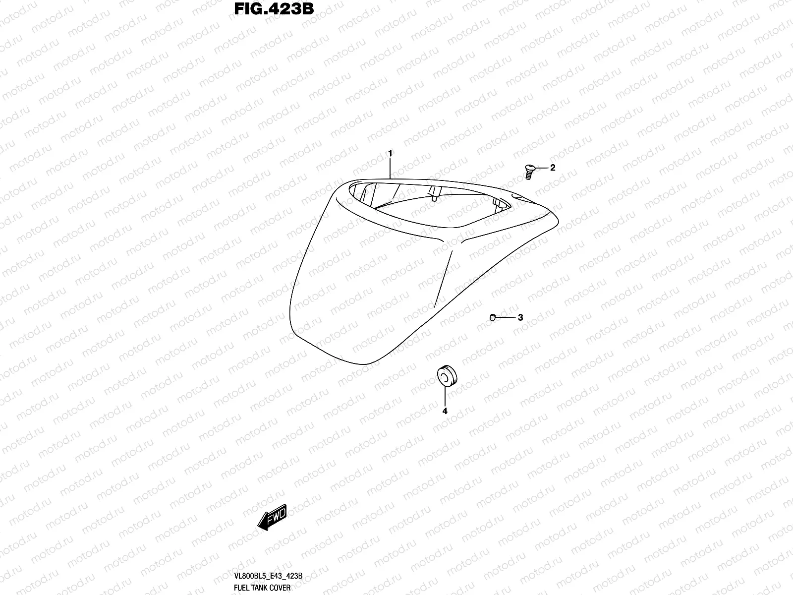 423B - FUEL TANK COVER (VL800BL5 E43)
