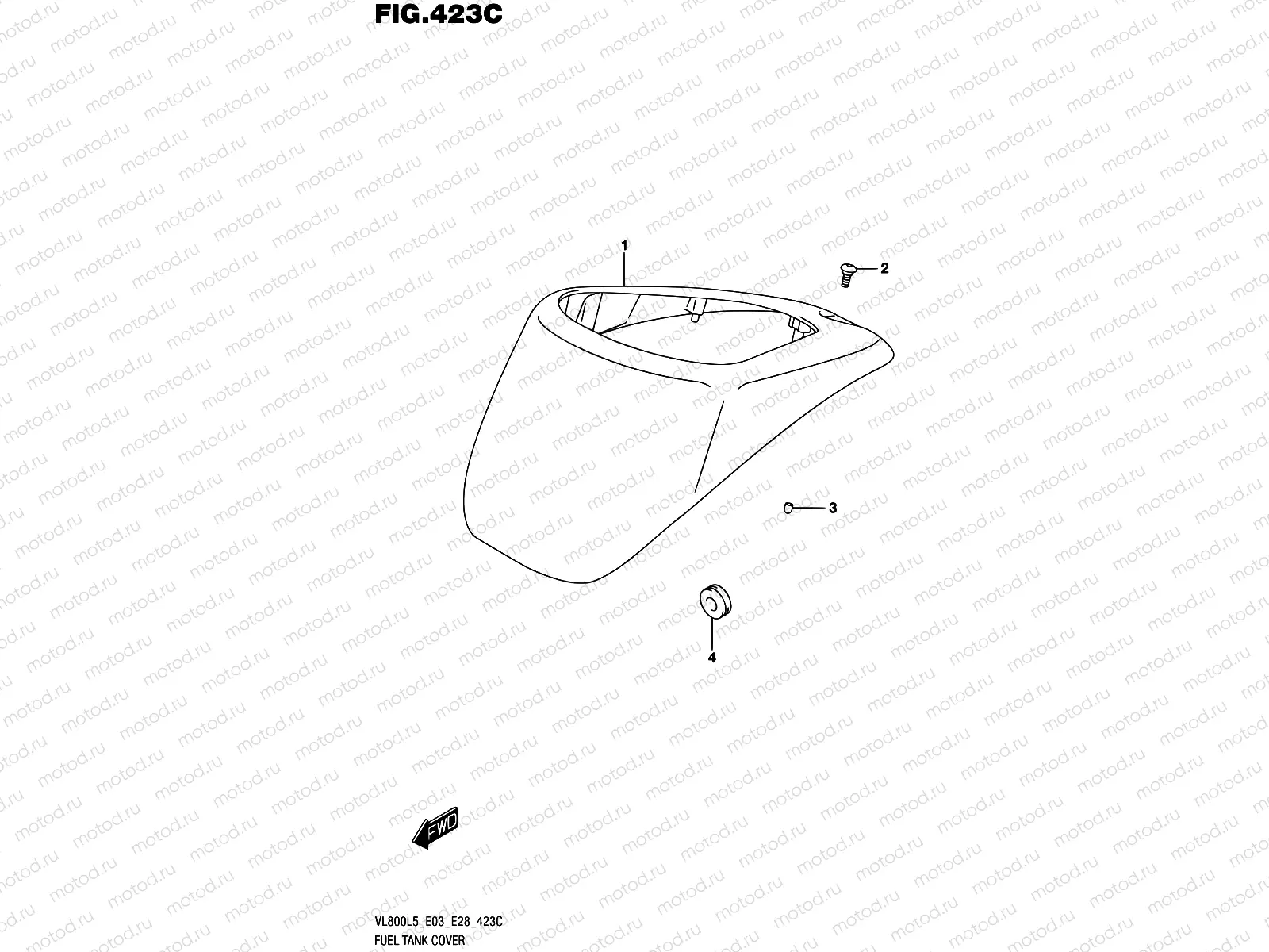 423C - FUEL TANK COVER (VL800TL5 E03)
