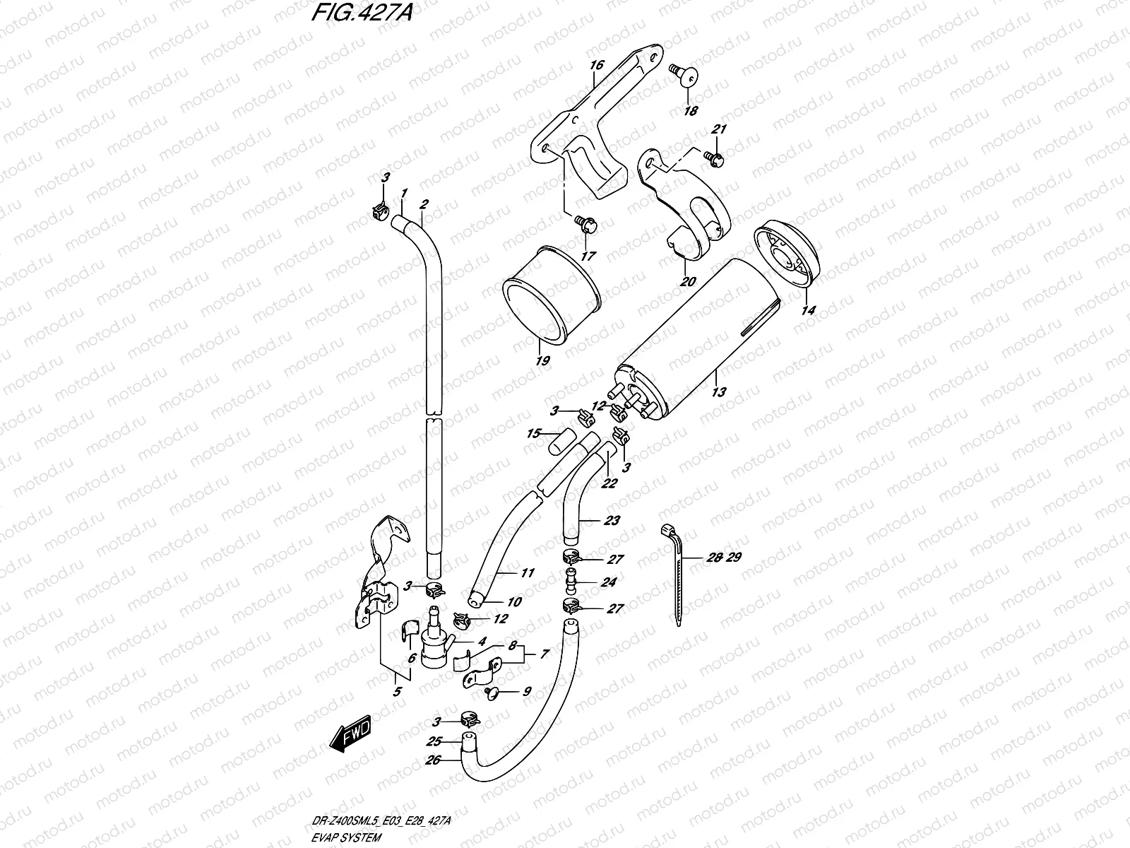 427A - EVAP SYSTEM (DR-Z400SML5 E33)