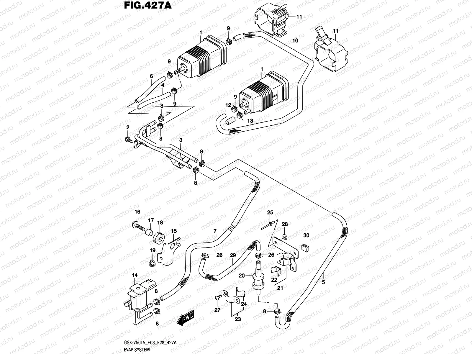 427A - EVAP SYSTEM (GSX-R750L5 E33)