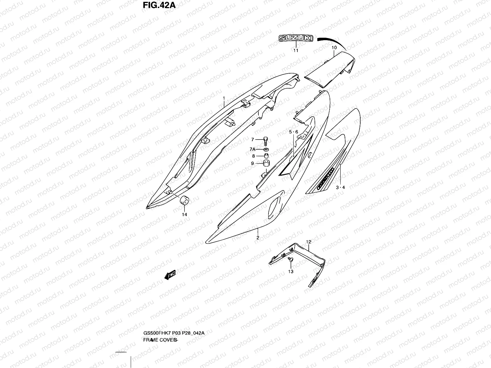 42A - FRAME COVER (MODEL K8)
