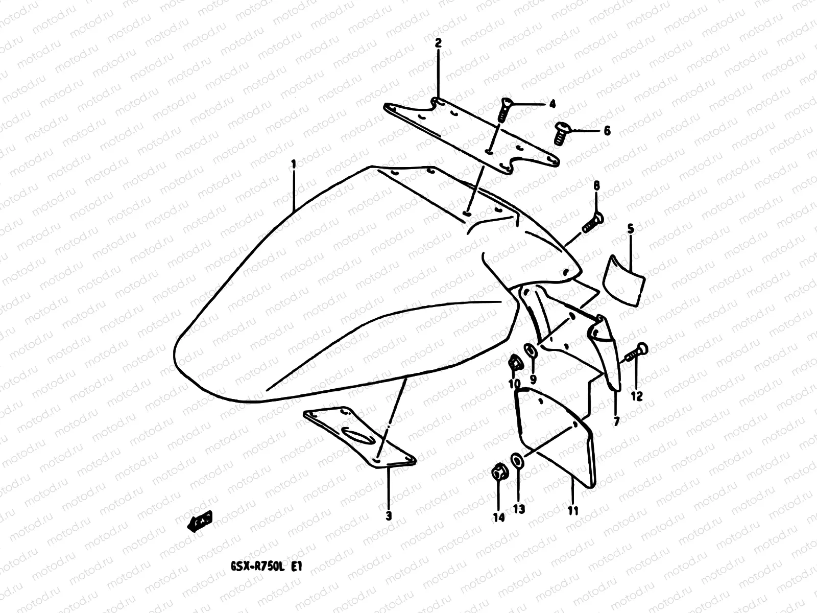 42A - FRONT FENDER (MODEL K)