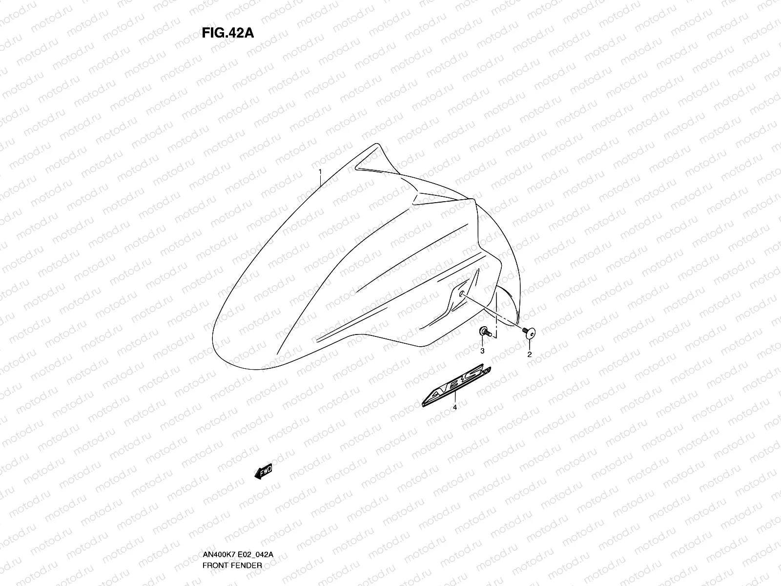 42A - FRONT FENDER (MODEL K9)