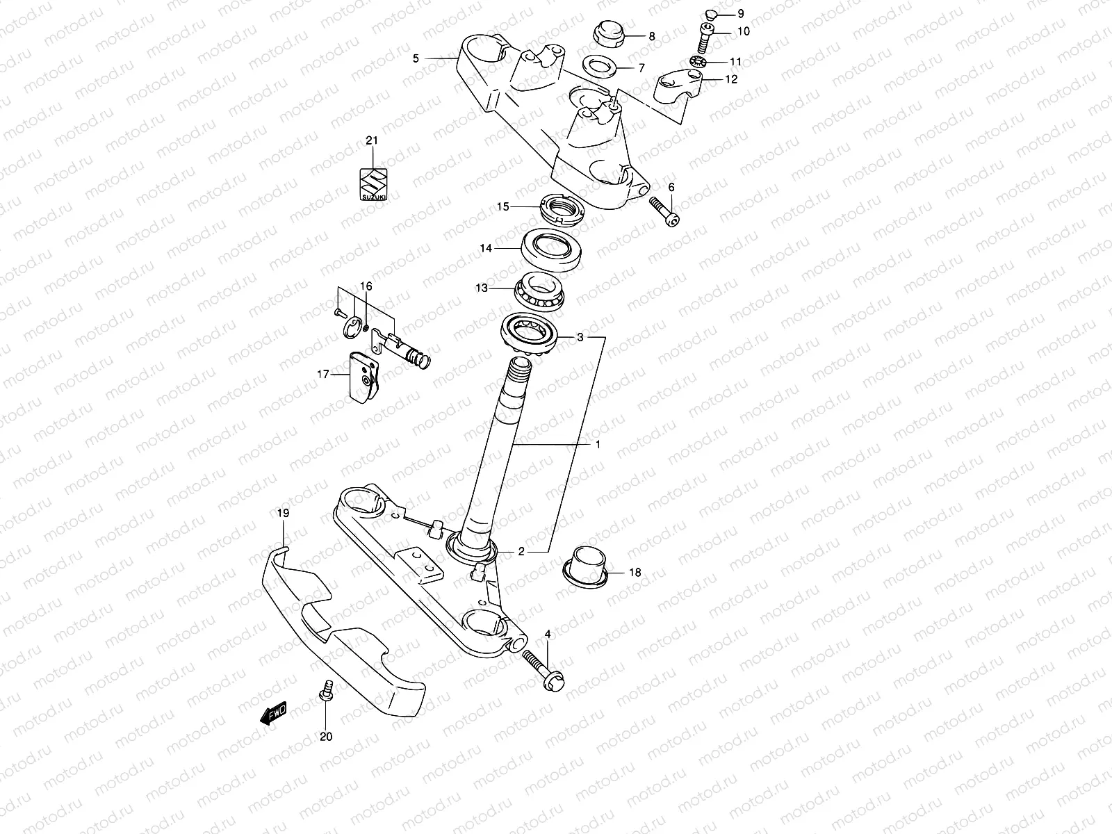 42A - FRONT FORK BRACKET (MODEL K2/K3/K4)