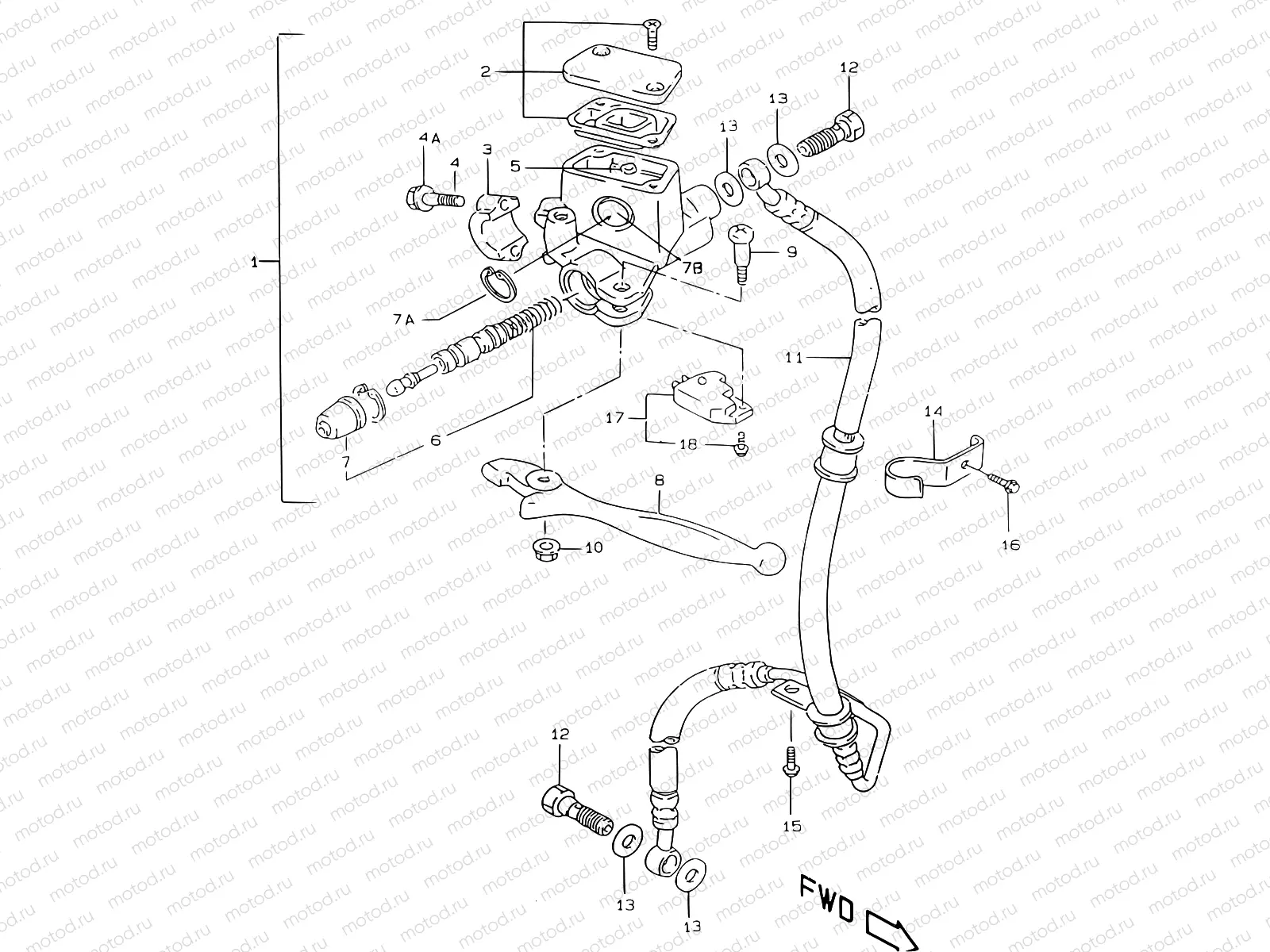 42A - FRONT MASTER CYLINDER (AJP)