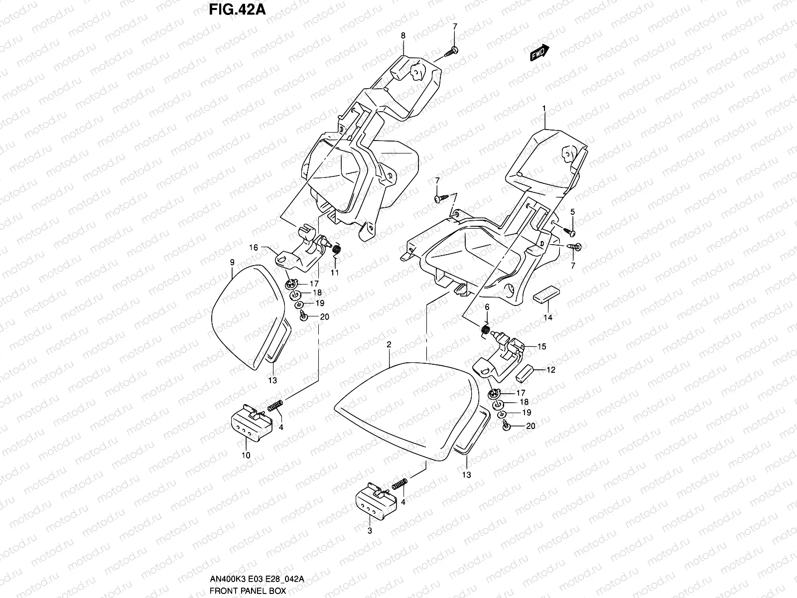 42A - FRONT PANEL BOX (MODEL K4/K5/K6)