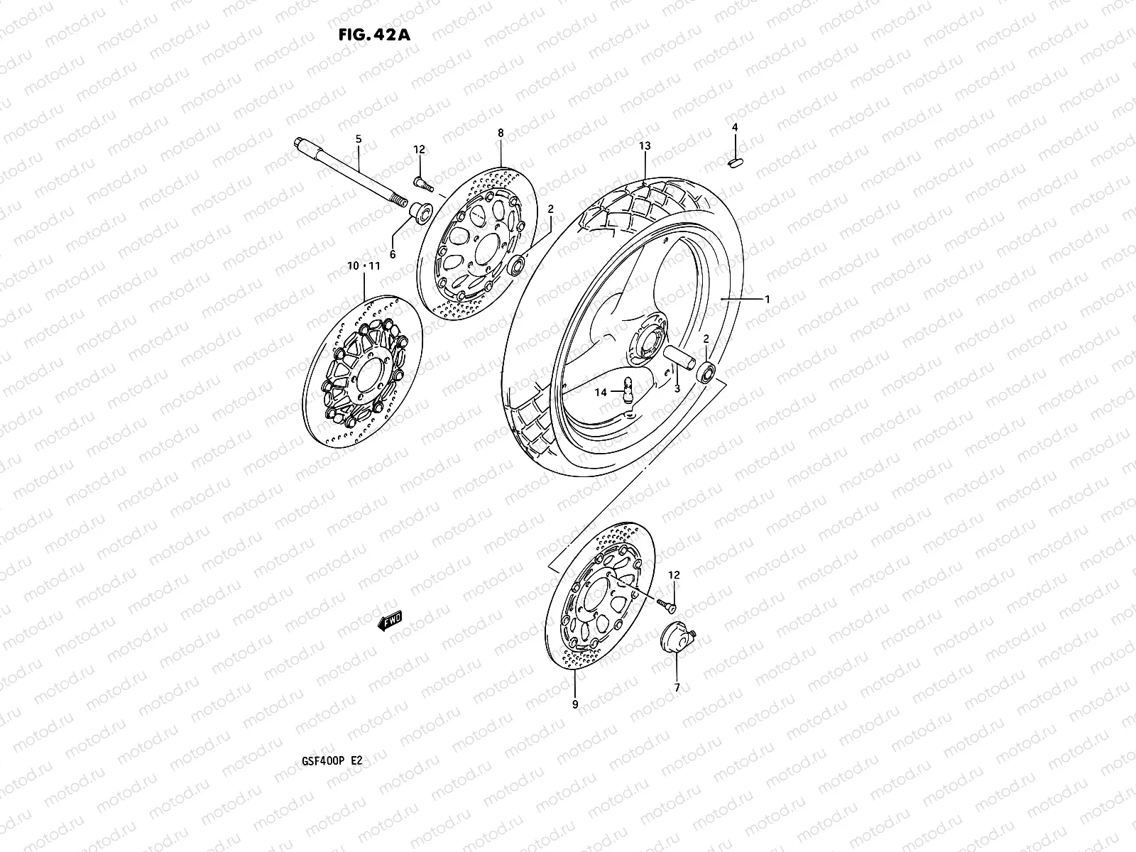 42A - FRONT WHEEL (E22)