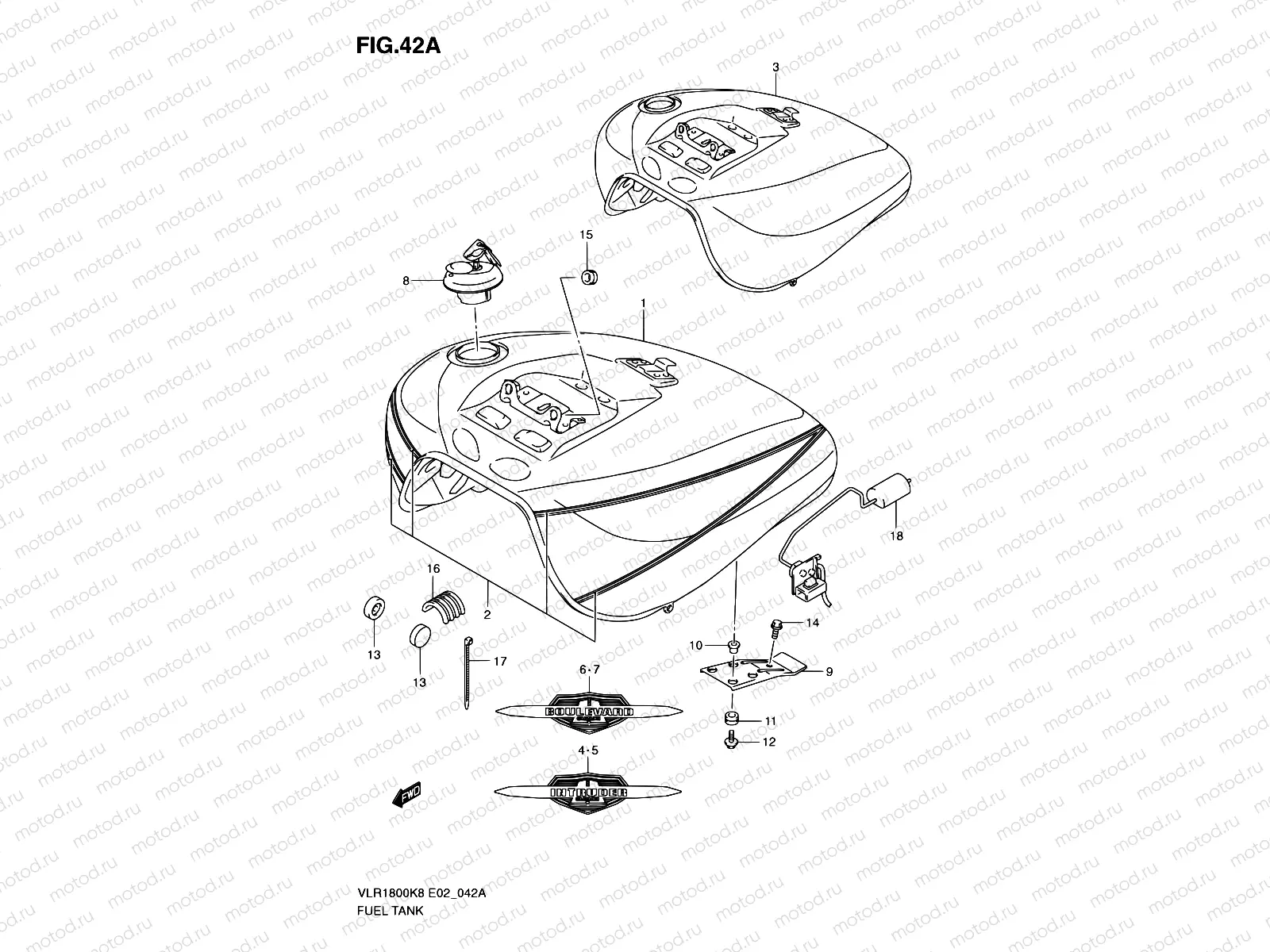 42A - FUEL TANK (VLR1800TK8/TK9)