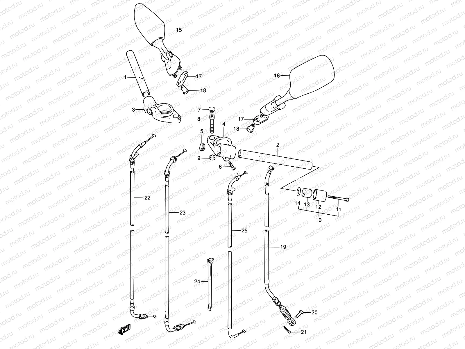 42A - HANDLE BAR (MODEL R/S/T/V)
