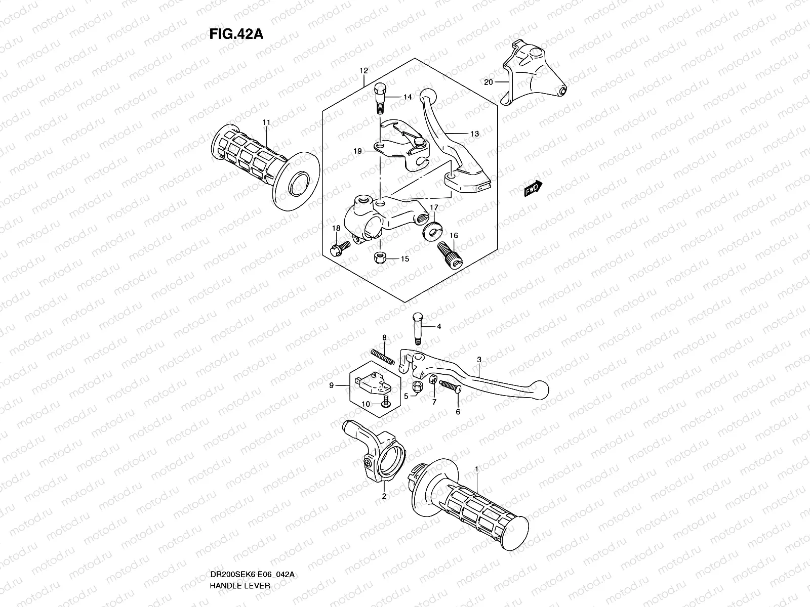 42A - HANDLE LEVER (MODEL L0 E24)