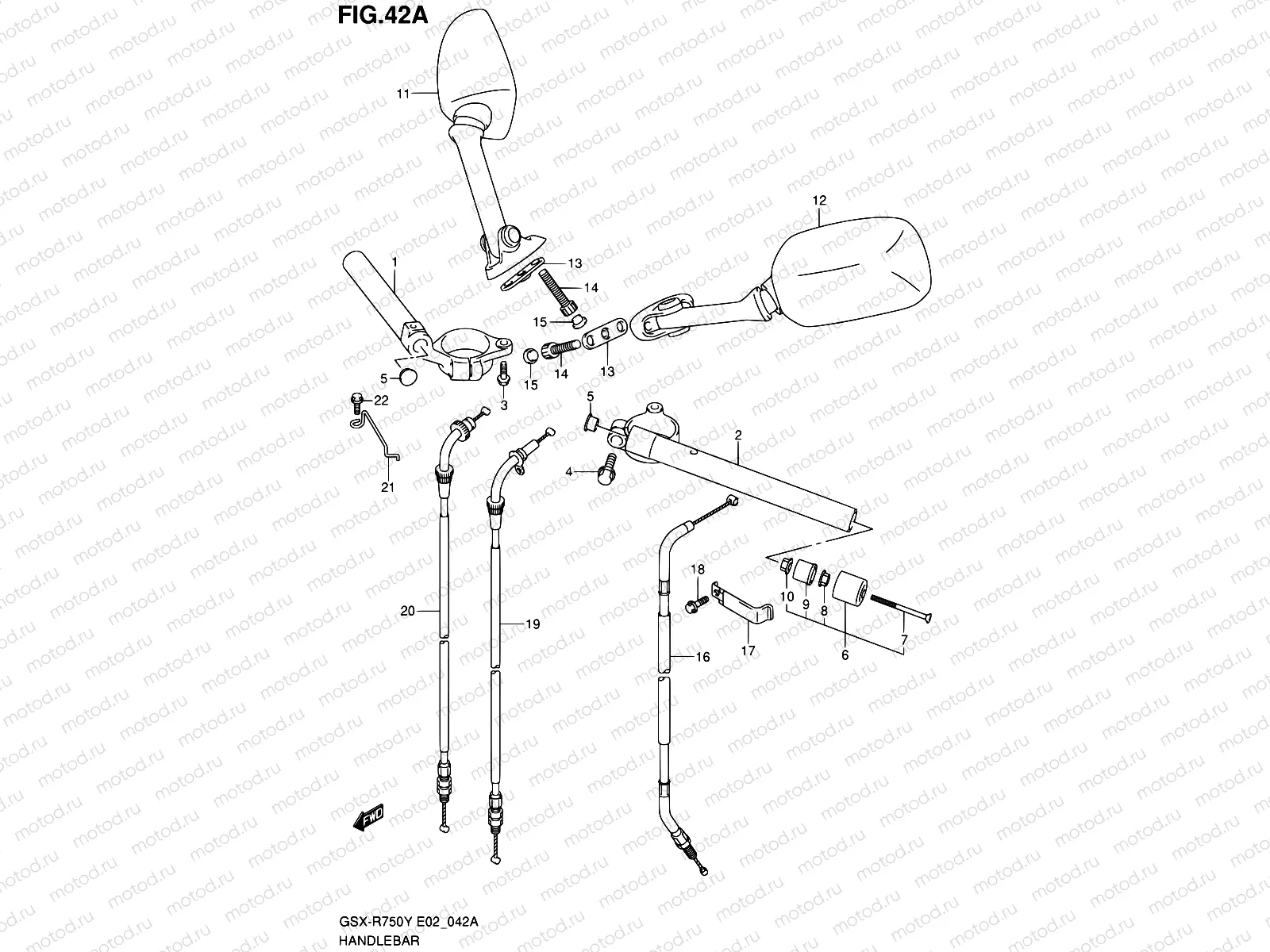 42A - HANDLEBAR (MODEL K2/K3)