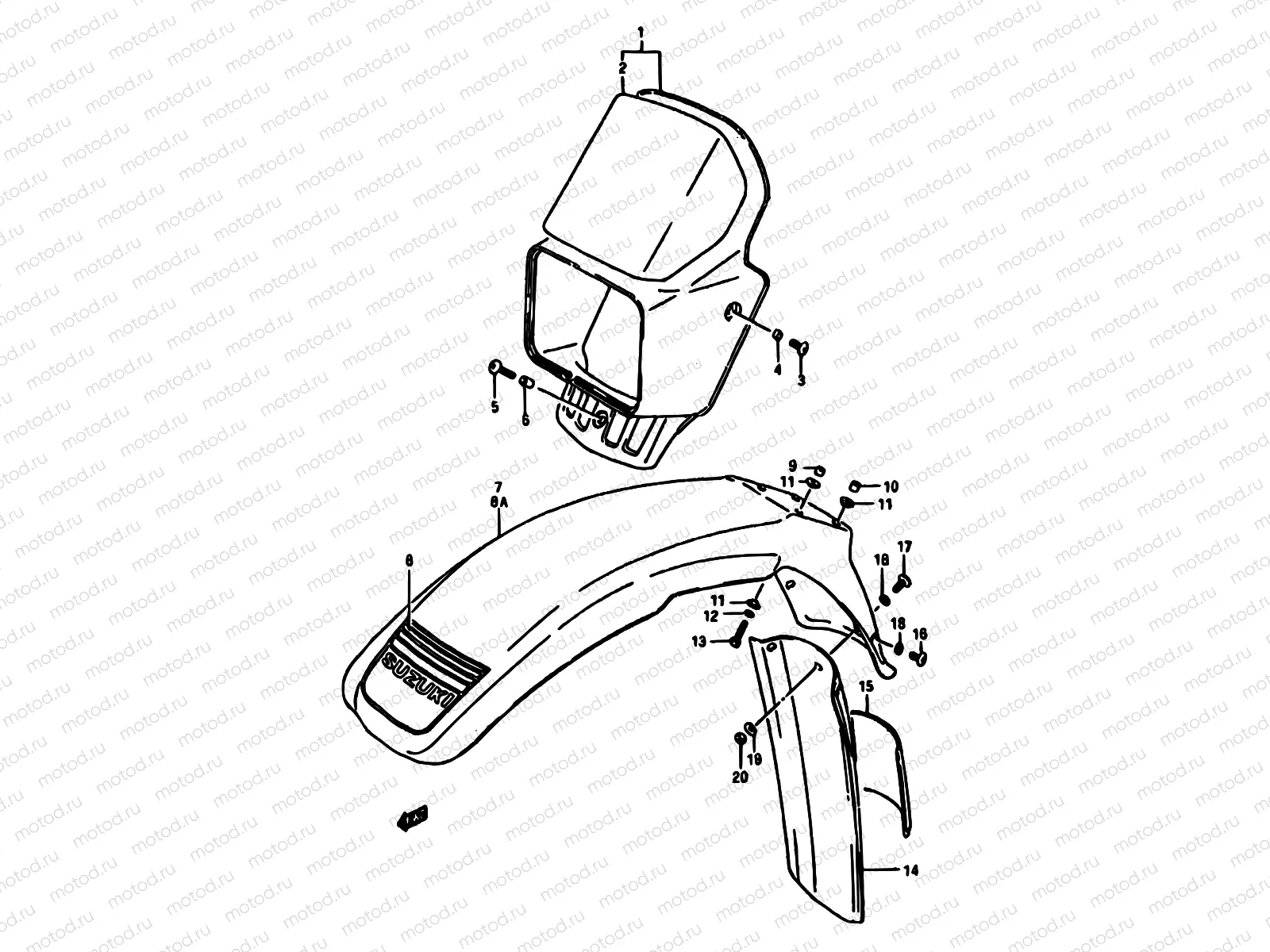 42A - HEADLAMP HOUSING-FRONT FENDER (MODEL J/K E15,16,17,18,22,24)