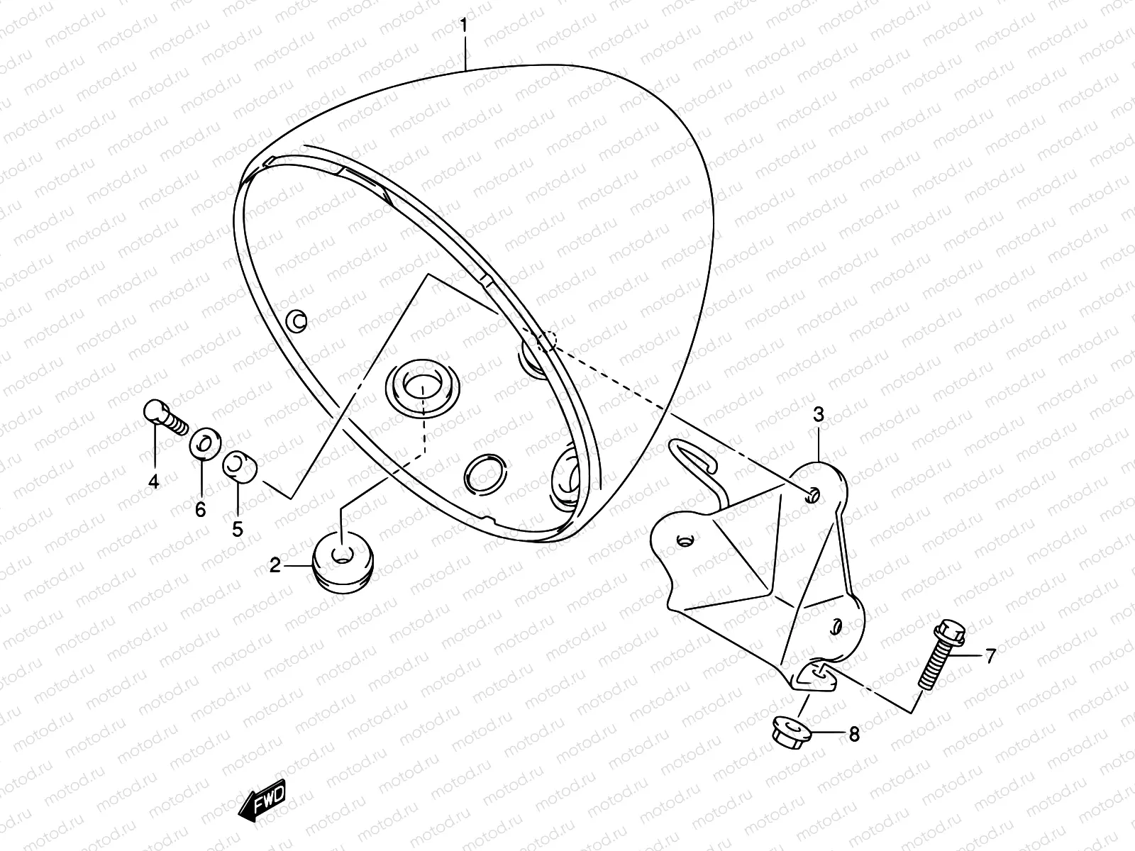 42A - HEADLAMP HOUSING (MODEL K5)