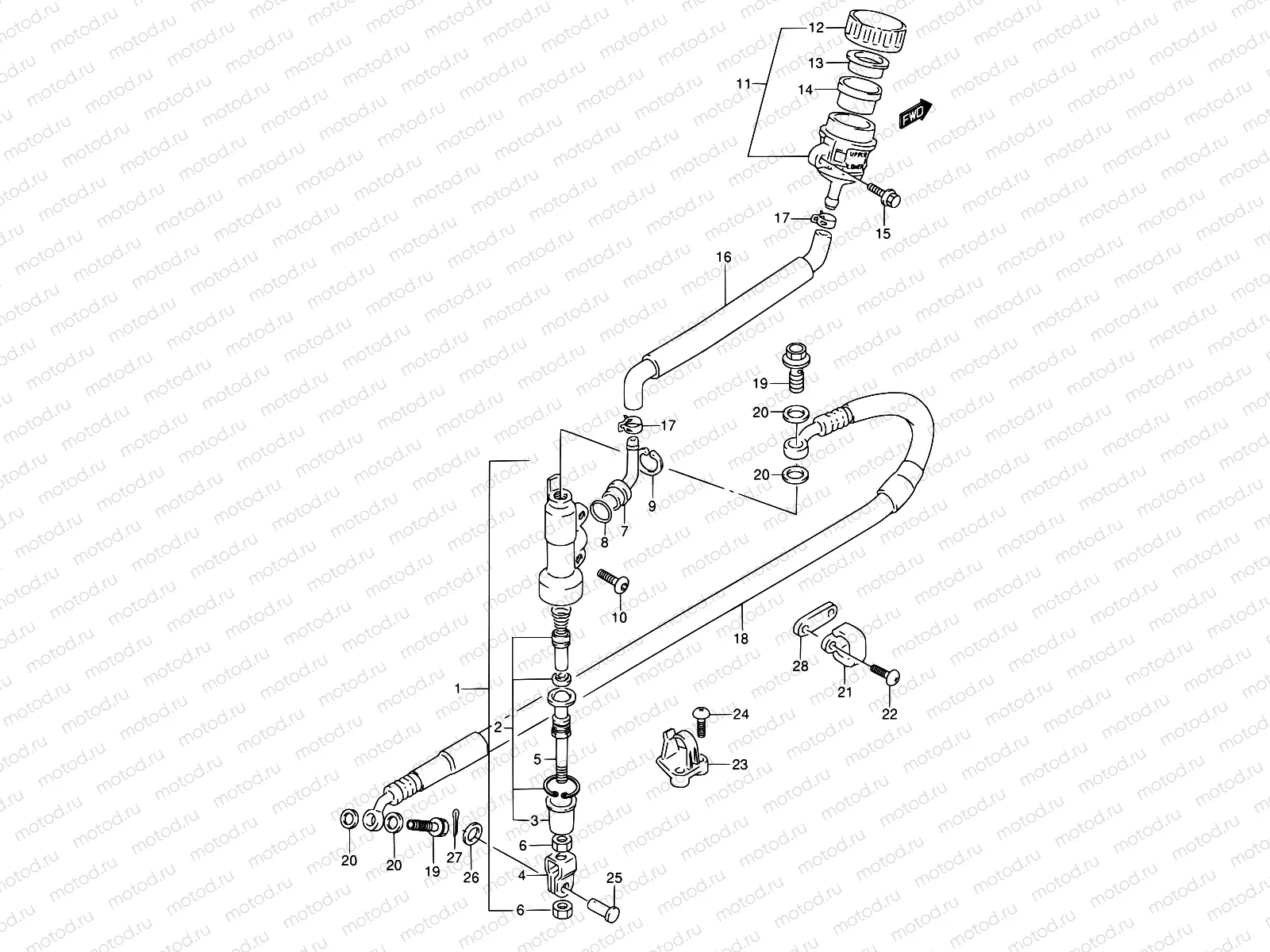 42A - REAR MASTER CYLINDER (MODEL L)