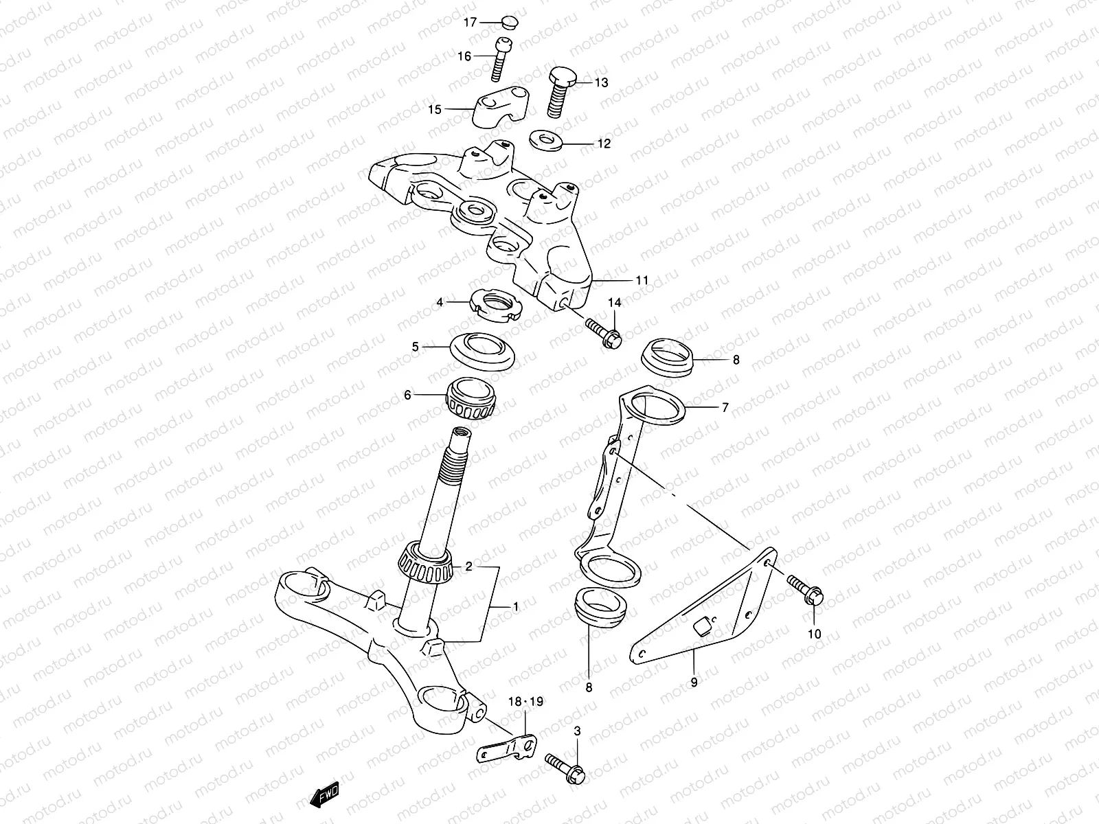 42A - STEERING STEM (MODEL K1)