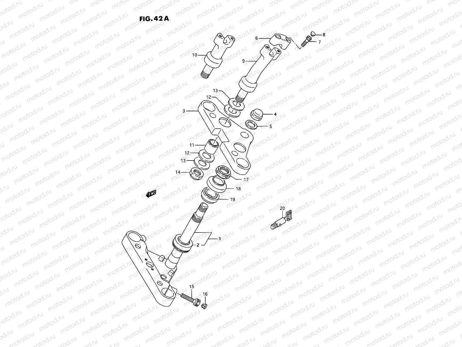 42A - STEERING STEM (MODEL S)