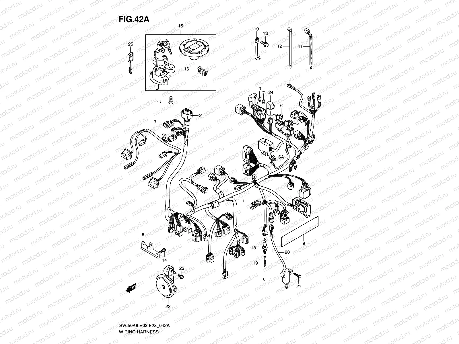 42A - WIRING HARNESS (SV650SL0/SAL0)